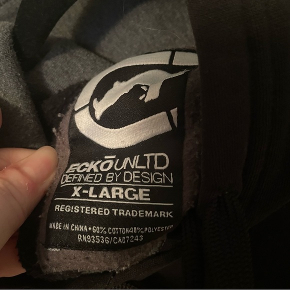 Ecko Unltd Vintage Hooded Sweatshirt Adult XL Black Y2K Graphic Hoodie - Picture 5 of 10